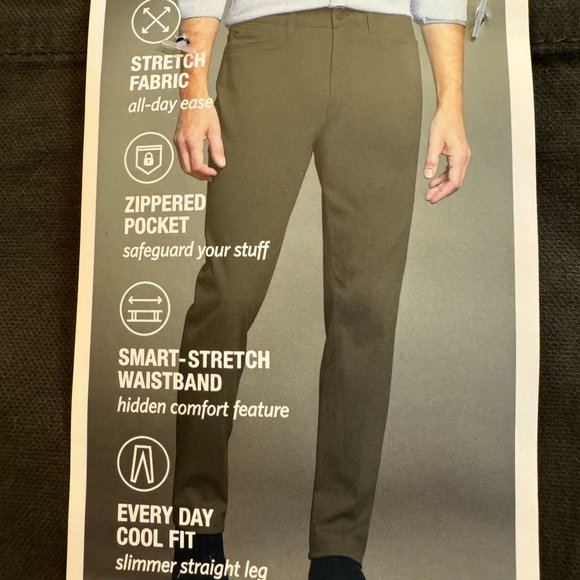 English Laundry NWT Sz 38X29 Olive Green The Oaklum 5 Pocket Slim Straight Pants - Picture 2 of 16